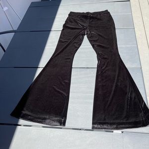 Velour Flare Palazzo Pants